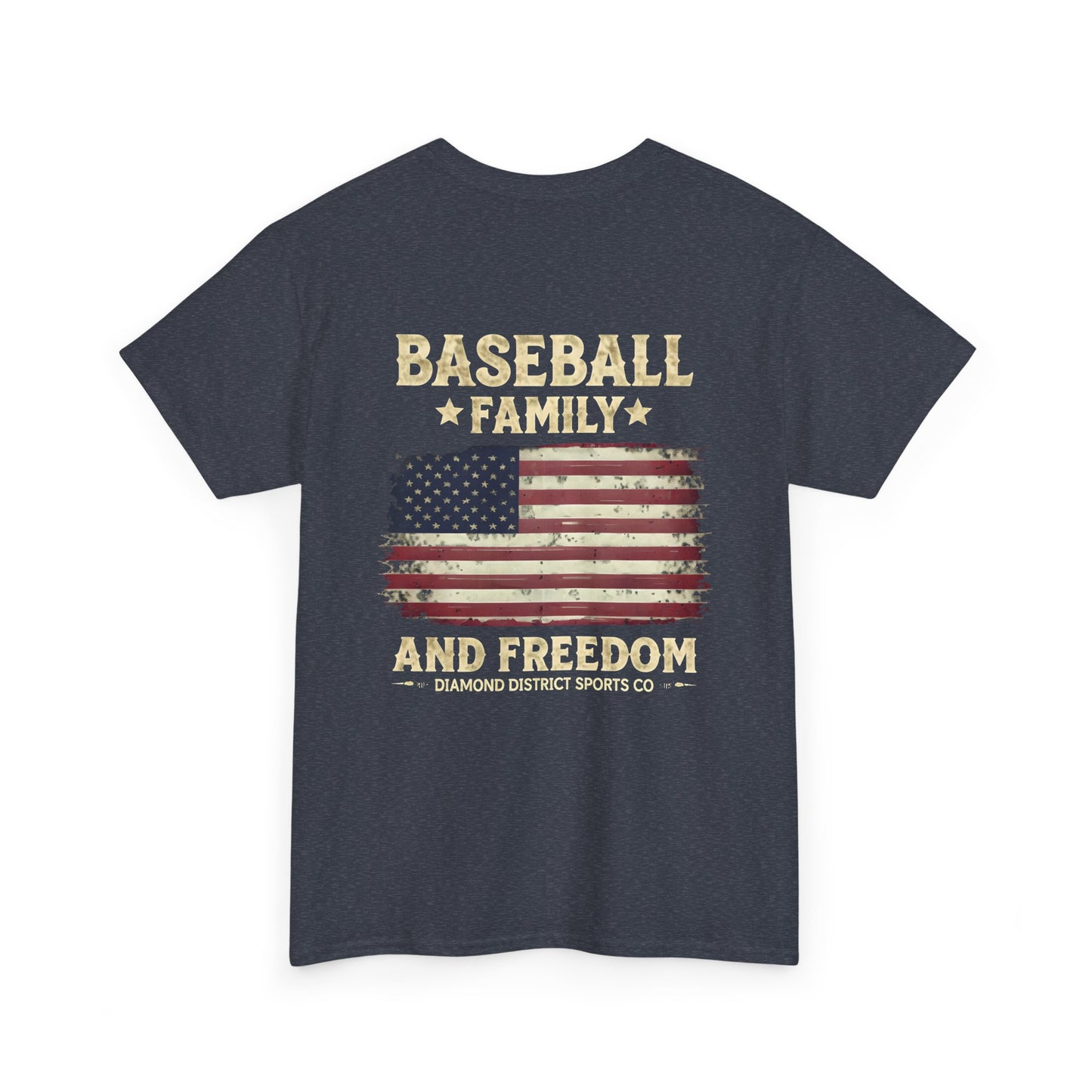 Baseball Family Freedom Tee - Unisex Heavy Cotton T-Shirt