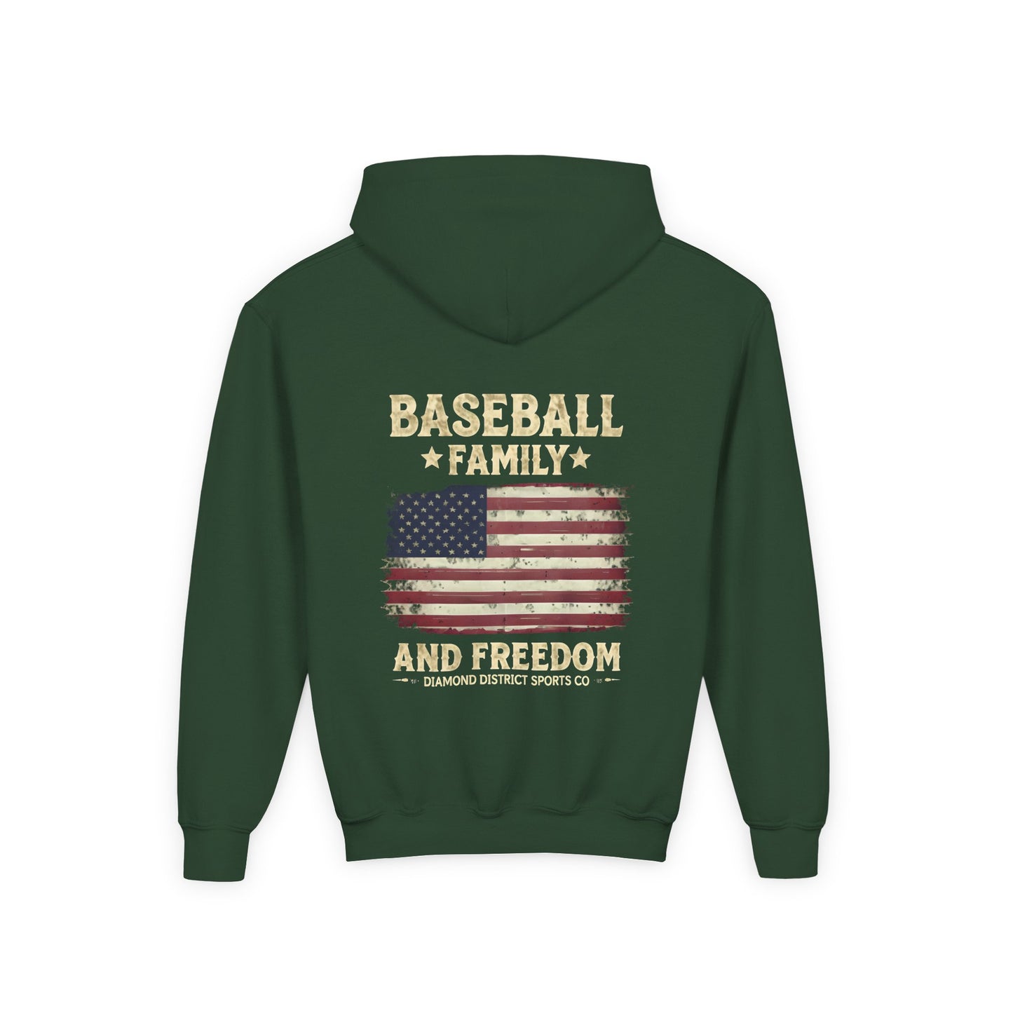 Youth Heavy Blend Baseball Family Hoodie - Celebrate Freedom and Togetherness