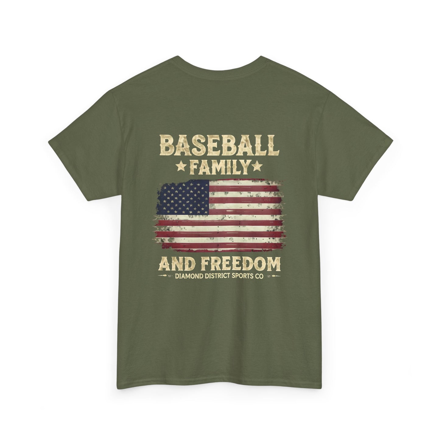 Baseball Family Freedom Tee - Unisex Heavy Cotton T-Shirt