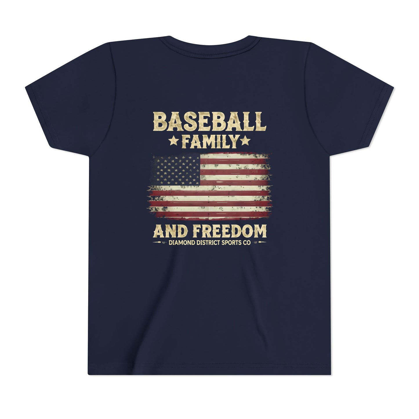 Youth Short Sleeve Tee - Baseball Family & Freedom Design