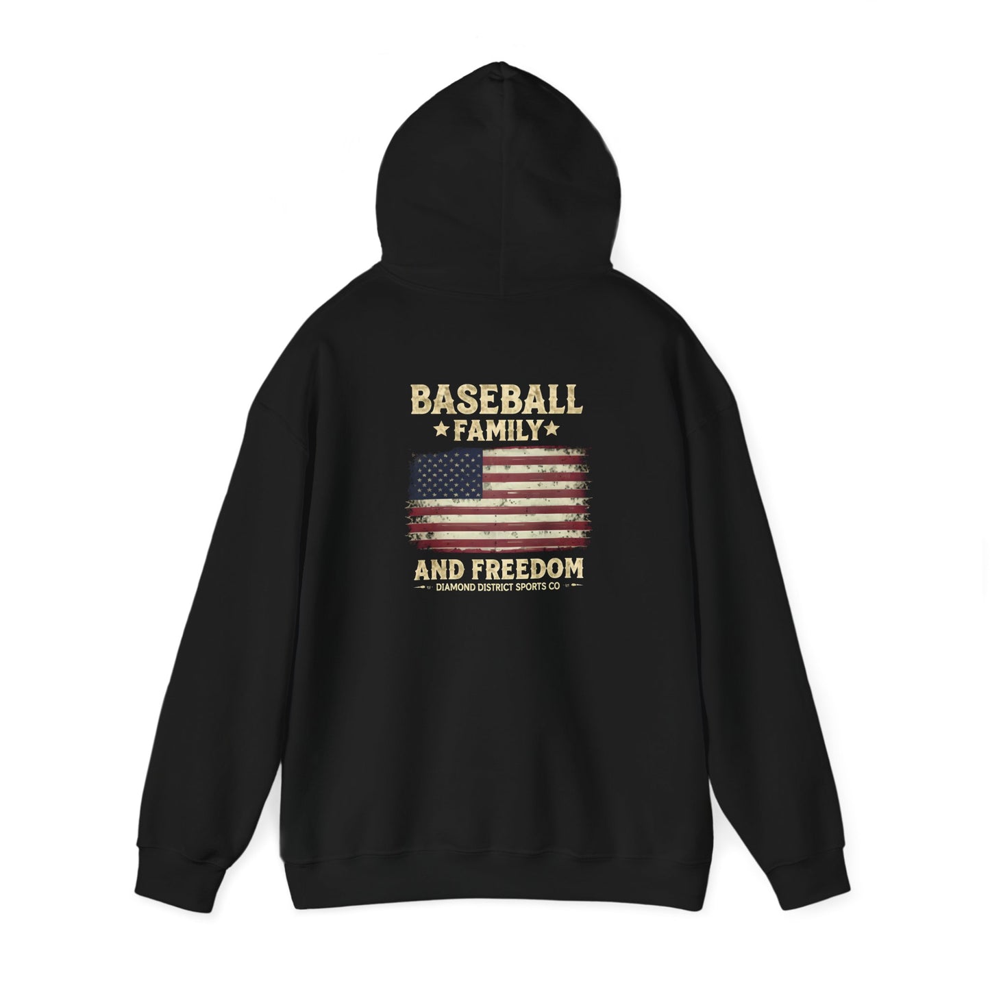 Unisex Heavy Blend™ Hooded Sweatshirt - Baseball Family Freedom Design
