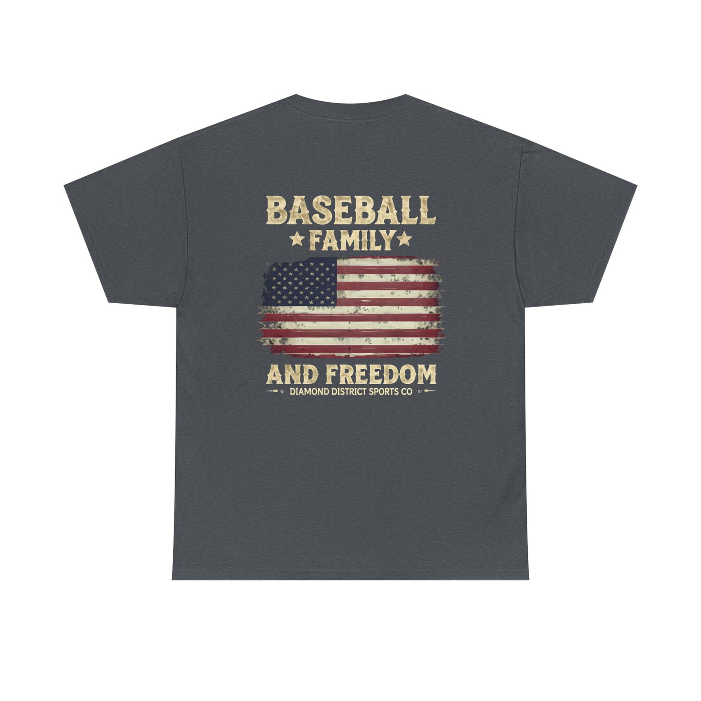 Baseball Family Freedom Tee - Unisex Heavy Cotton T-Shirt