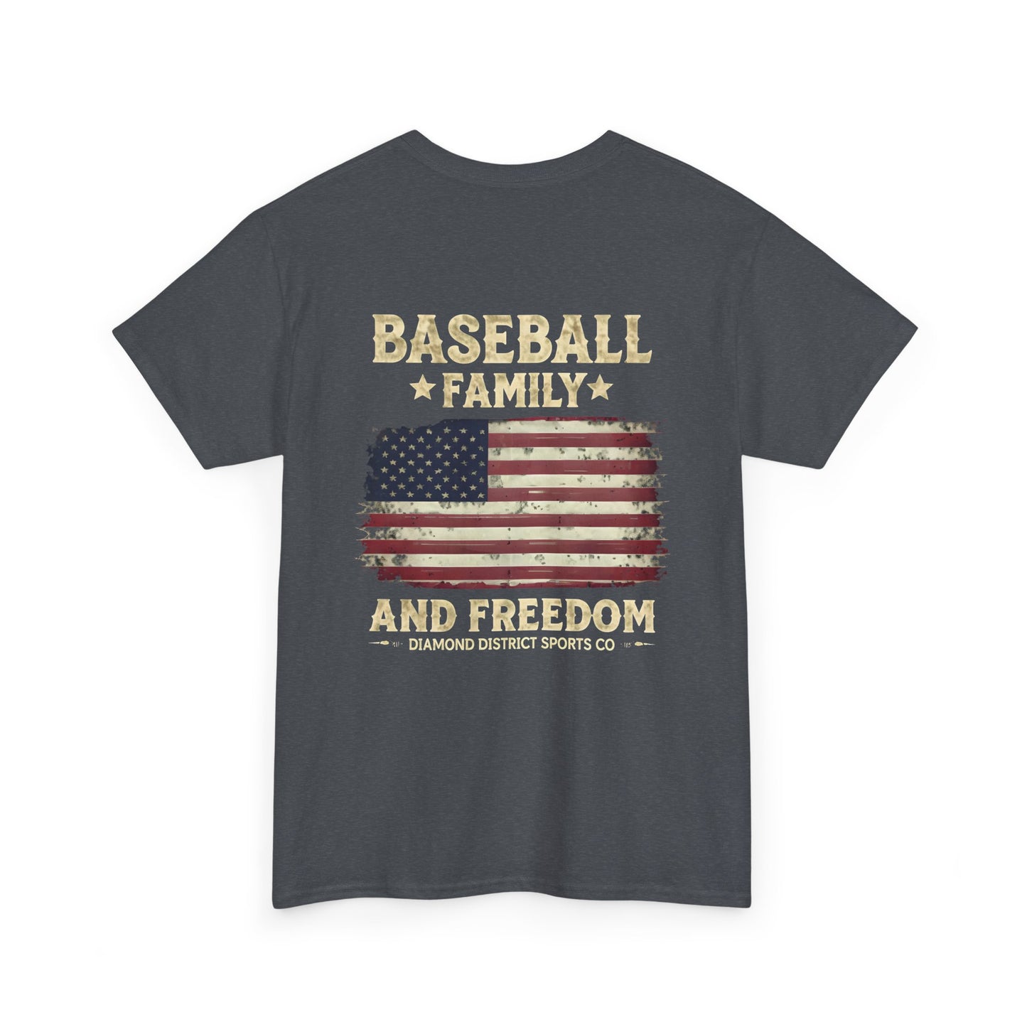 Baseball Family Freedom Tee - Unisex Heavy Cotton T-Shirt