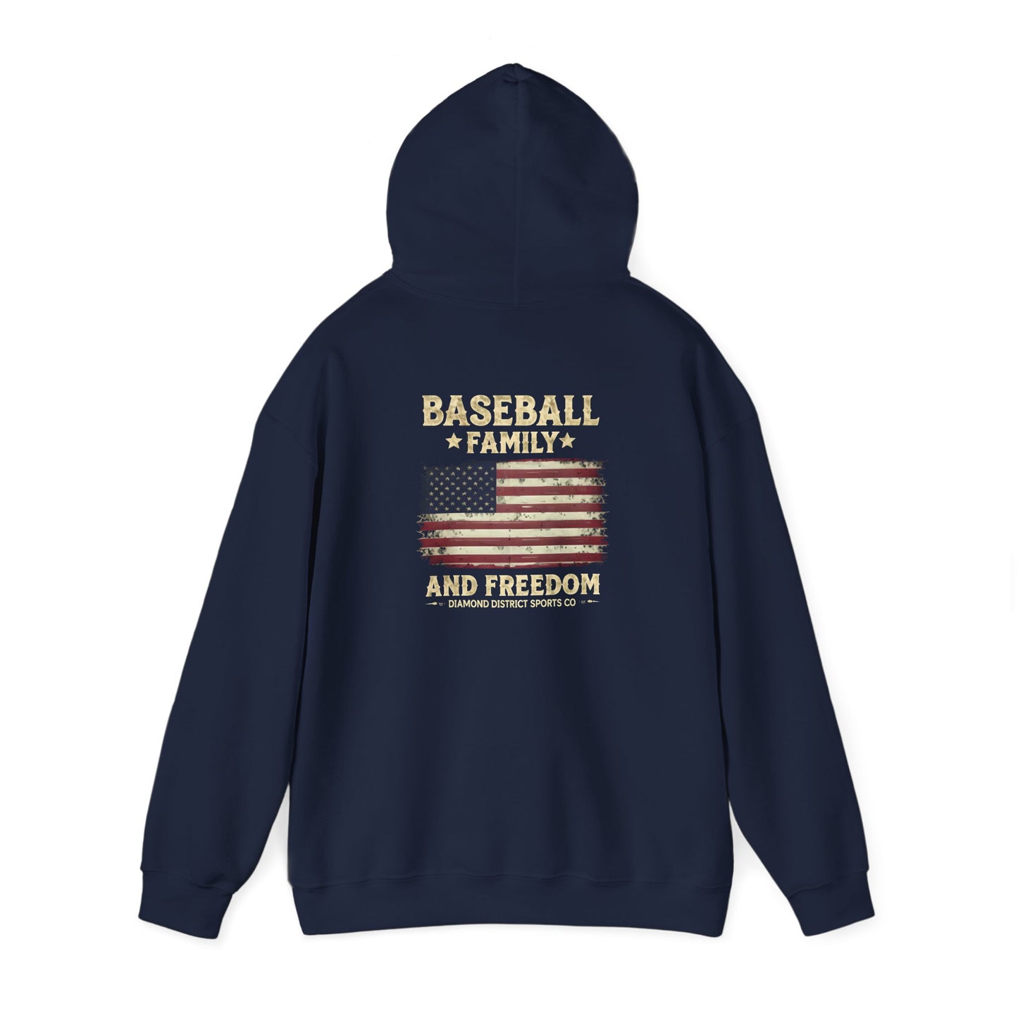 Unisex Heavy Blend™ Hooded Sweatshirt - Baseball Family Freedom Design