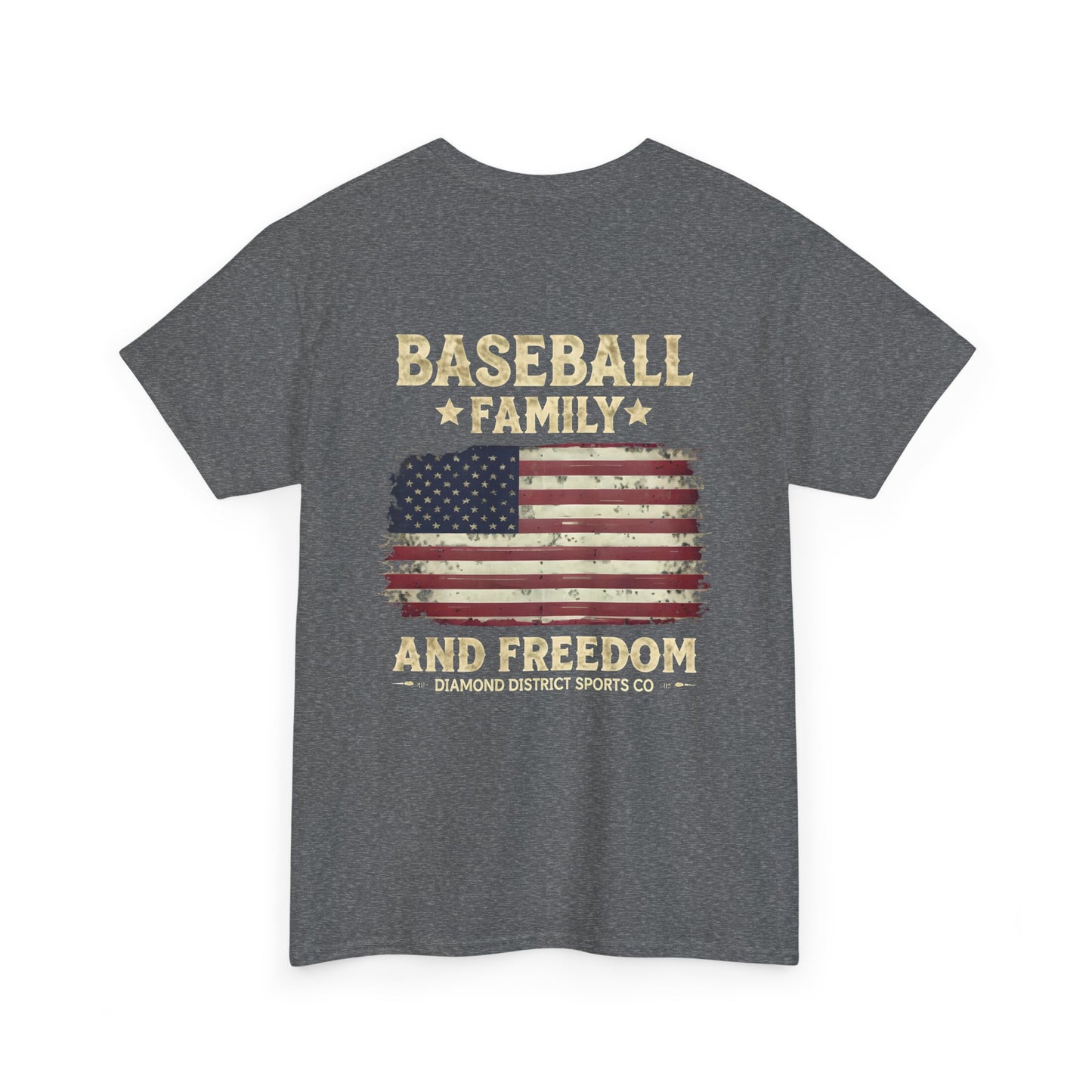 Baseball Family Freedom Tee - Unisex Heavy Cotton T-Shirt