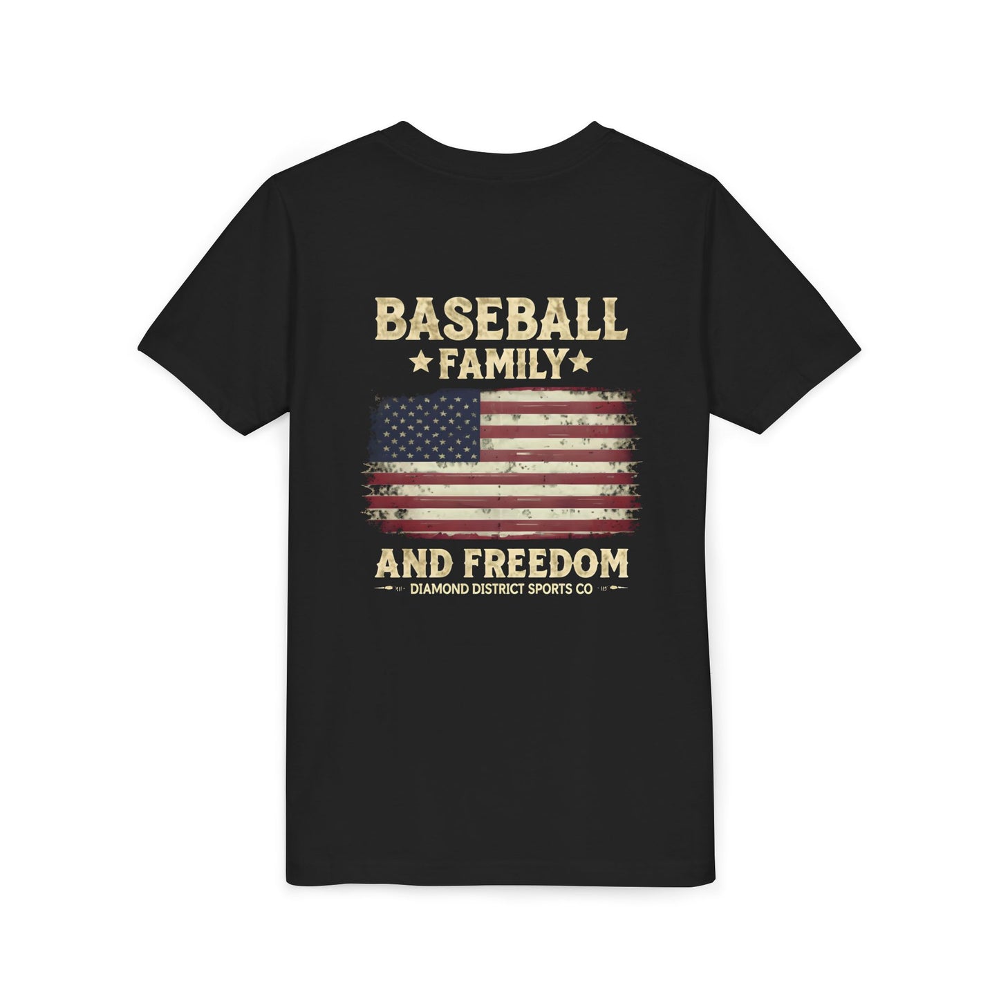 Youth Short Sleeve Tee - Baseball Family & Freedom Design