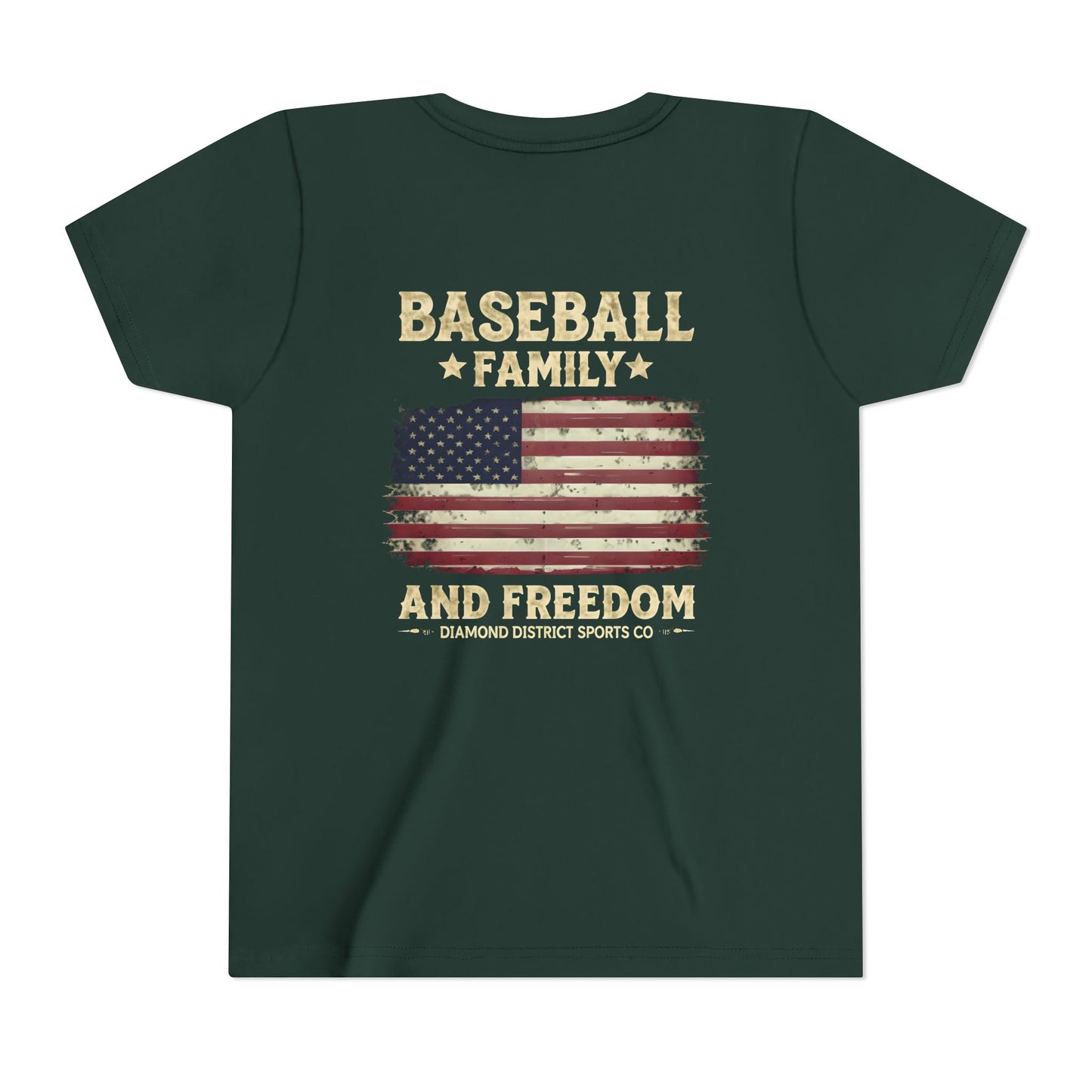 Youth Short Sleeve Tee - Baseball Family & Freedom Design