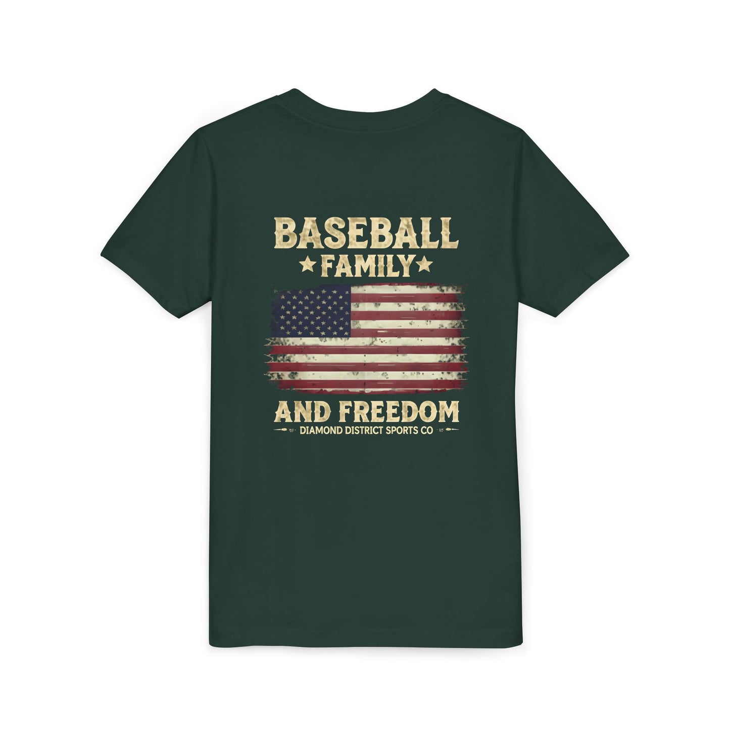 Youth Short Sleeve Tee - Baseball Family & Freedom Design