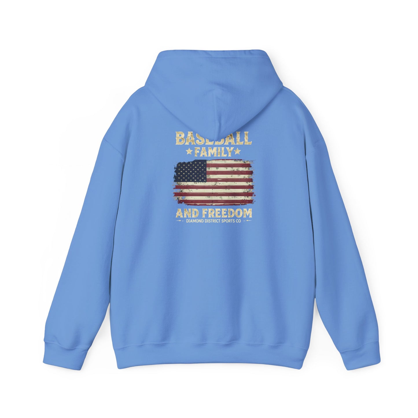 Unisex Heavy Blend™ Hooded Sweatshirt - Baseball Family Freedom Design