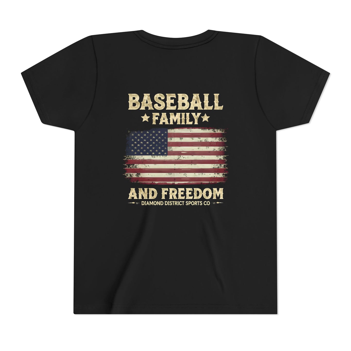 Youth Short Sleeve Tee - Baseball Family & Freedom Design