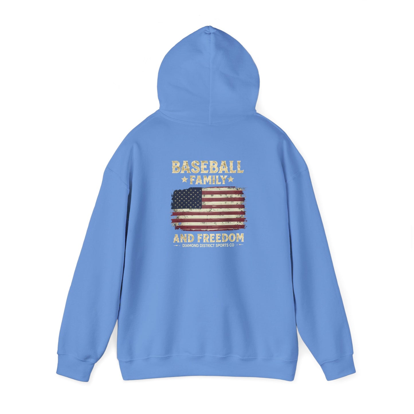 Unisex Heavy Blend™ Hooded Sweatshirt - Baseball Family Freedom Design