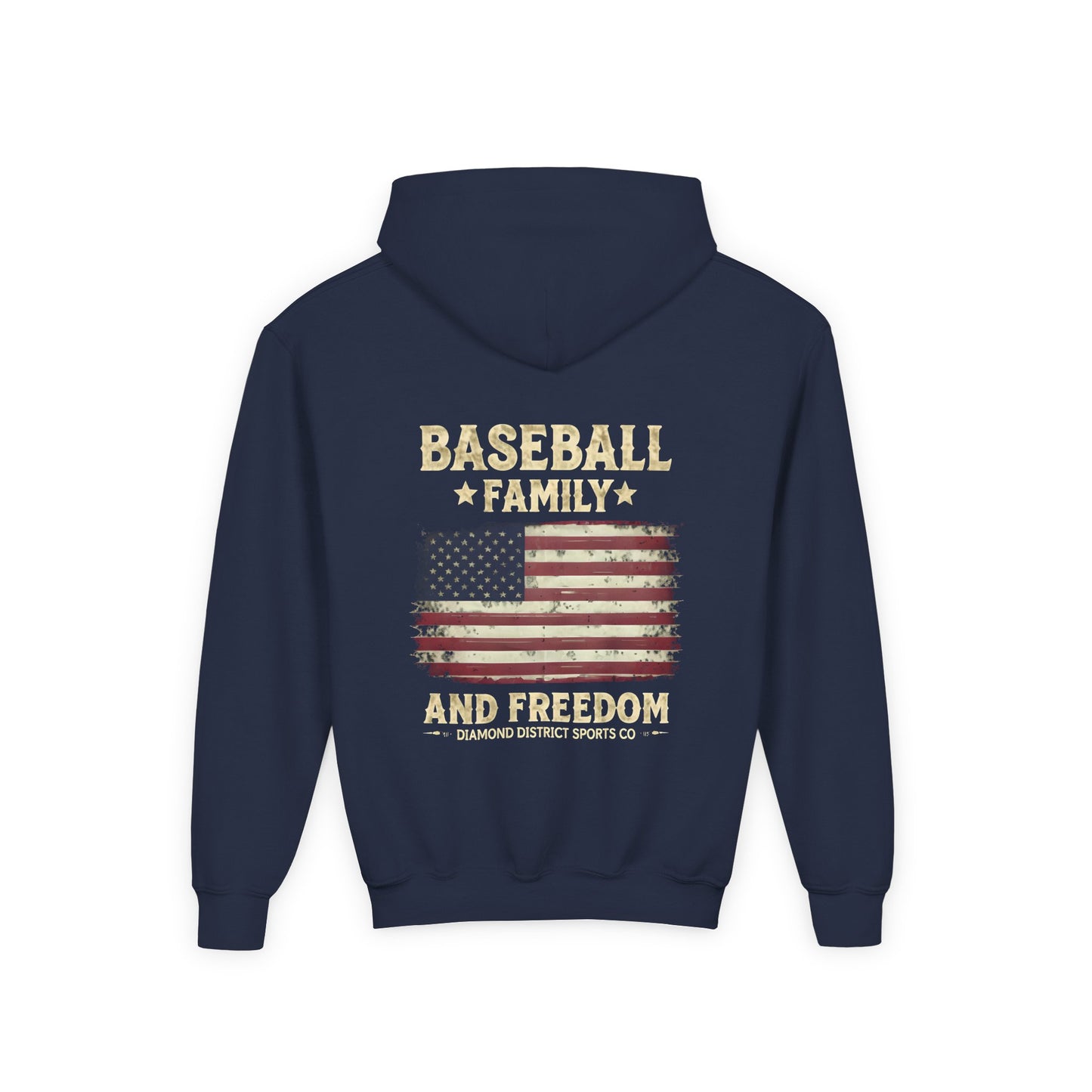 Youth Heavy Blend Baseball Family Hoodie - Celebrate Freedom and Togetherness
