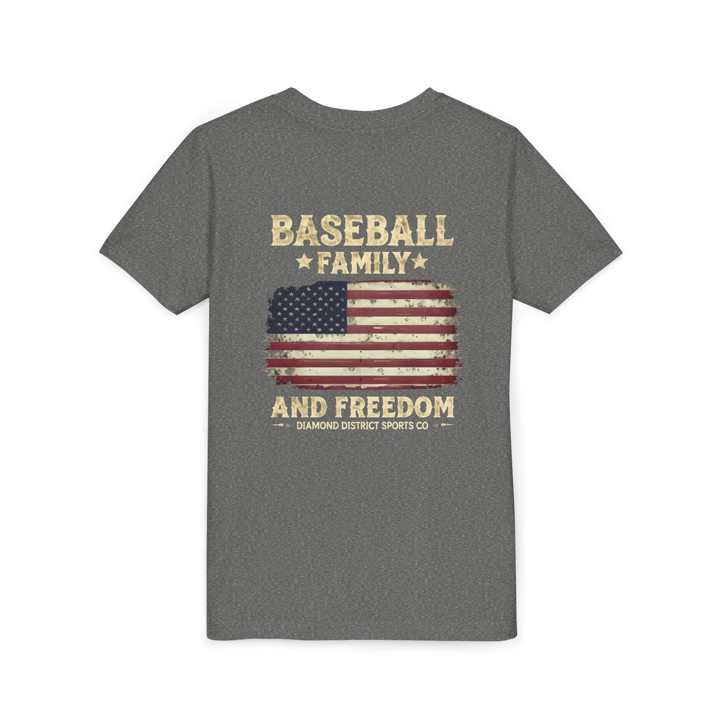 Youth Short Sleeve Tee - Baseball Family & Freedom Design