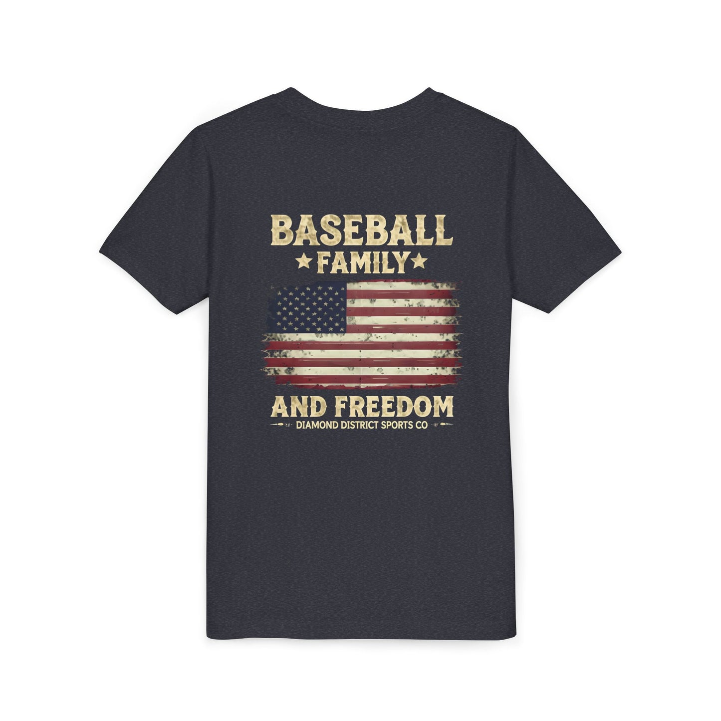 Youth Short Sleeve Tee - Baseball Family & Freedom Design