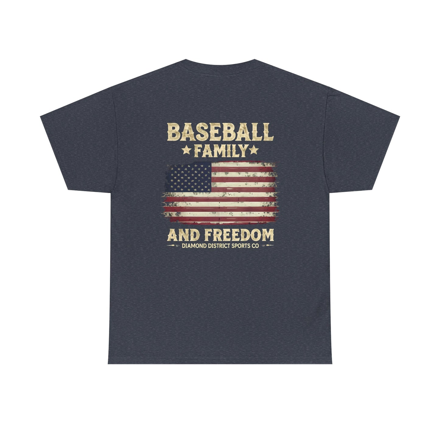 Baseball Family Freedom Tee - Unisex Heavy Cotton T-Shirt